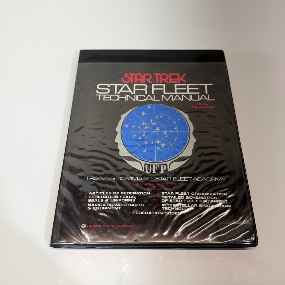 Ballantine Books Star Trek Technical Manual OS Black 1st Ed 1975 Franz Joseph